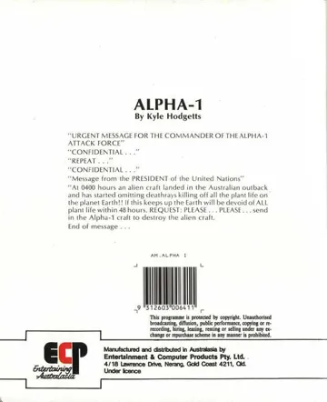 Alpha-1 box cover back