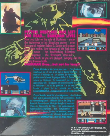 Darkman box cover back