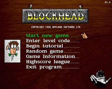 Blockhead screen shot title