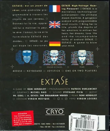 Extase box cover back