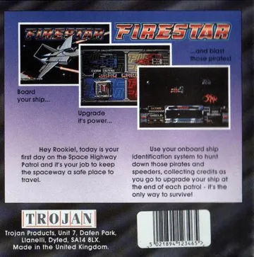 Firestar box cover back