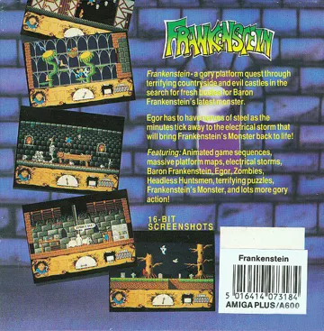 Frankenstein box cover back