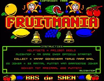 Fruitmania screen shot title