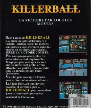 Killerball box cover back