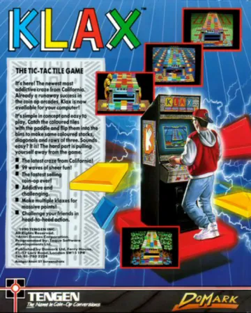 Klax box cover back