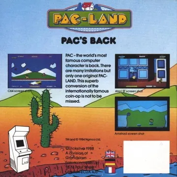 Pac-Land box cover back