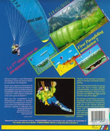 Paragliding box cover back