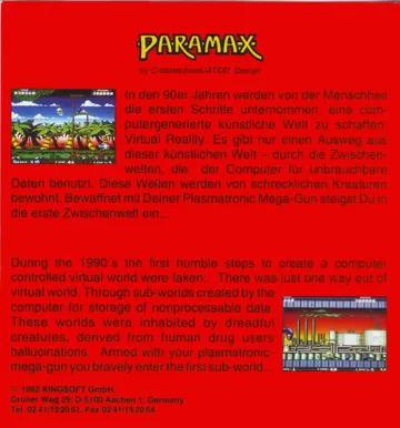 Paramax box cover back