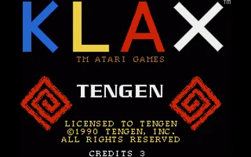 Klax screen shot title