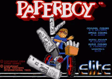 Paperboy screen shot title