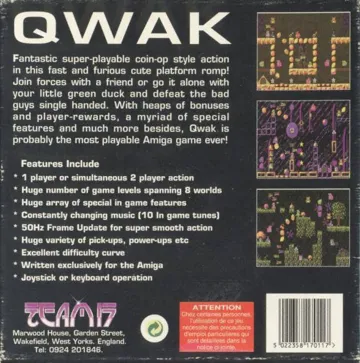 Qwak box cover back