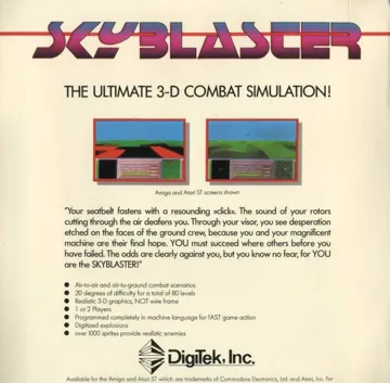 Skyblaster box cover back