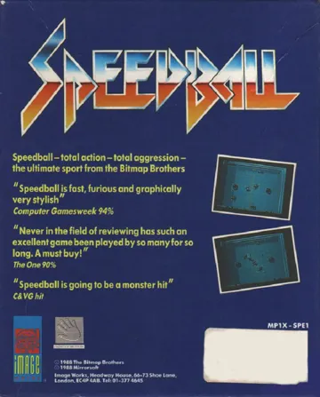 Speedball box cover back