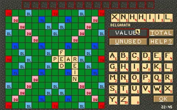 Scrabble screen shot game playing