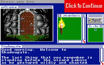 Shadowgate screen shot game playing