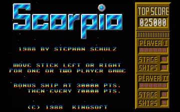 Scorpio screen shot title