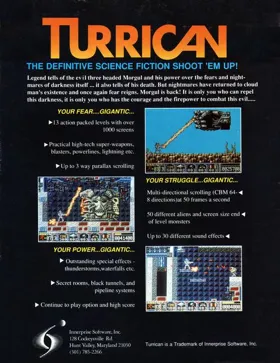 Turrican box cover back