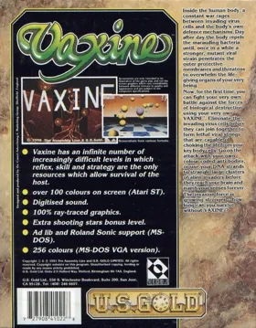 Vaxine box cover back