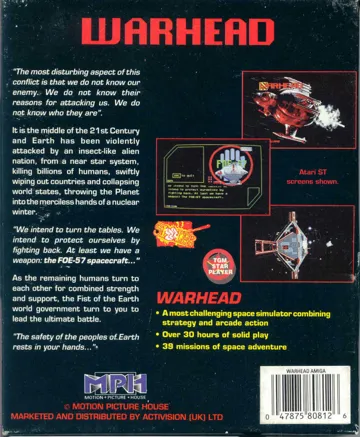 Warhead box cover back