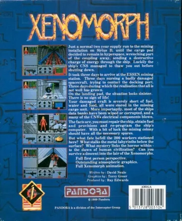 Xenomorph_DiskA box cover back