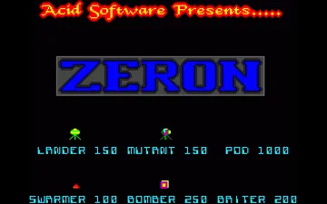 Zeron screen shot title